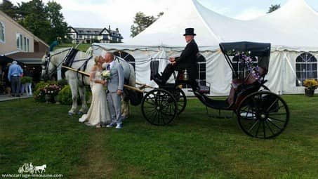 Princess Carriage at a wedding at Linden Hall in Dawson, PA