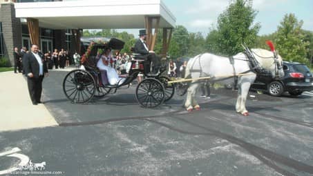 After the wedding with our Princess Carriage in Medina, OH