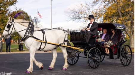 The Horse Drawn Princess Carriage during a funeral service in Uniontown, OH