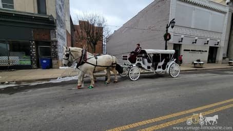 Stretch Victorian Carriage giving Christmas holiday rides in East Liverpool, OH