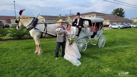 After ceremony ride and pictures with our beautiful Victorian Carriage inCarrollton, OH