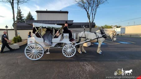 Our horse drawn Victorian Carriage before at a prom in  Akron, OH