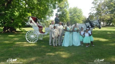 The bridal party with our Victorian Carriage at Julia's Bed & Breakfast in Hubbard, OH
